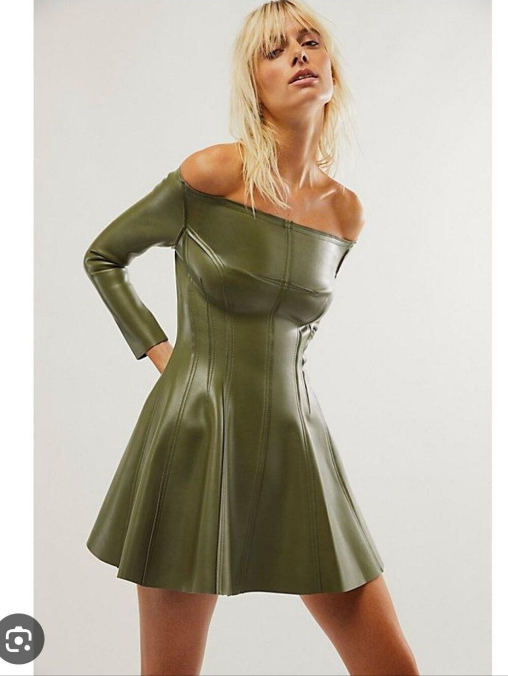 Norma Kamali Off-Shoulder Grace Mini Dress
